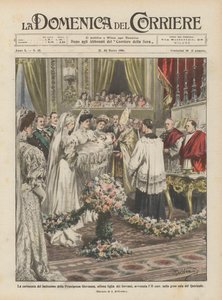 La ceremonia del bautizo de la Princesa Giovanna, última hija de los Soberanos, ocurrida el 11 de Achille Beltrame