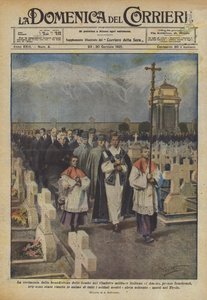 La ceremonia de la bendición de las tumbas en el Cementerio militar italiano de Amras