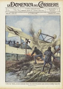 El fin de un Albatros que había bombardeado Venecia de Achille Beltrame