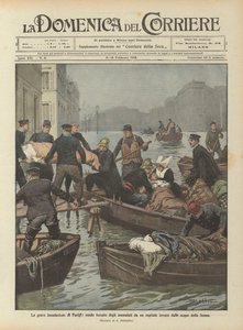 La grave inundación de París, éxodo forzado de los enfermos de un hospital invadido por las aguas del Sena