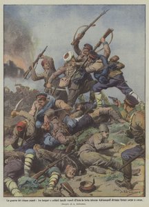 La guerra de los cinco pueblos, entre búlgaros y soldados turcos venidos de Asia la lucha alrededor de Achille Beltrame