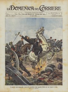 La guerra ruso-japonesa, muerte del comandante ruso general Keller por una explosión de obús