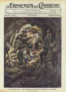 La lucha subterránea, los nuestros terminan una galería para hacer estallar una contramina de Achille Beltrame
