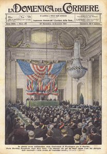 La histórica escena de la apertura de la Conferencia de Washington para el desarme de Achille Beltrame