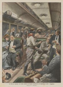 La vida en América, un tren asaltado por bandidos enmascarados que despojaron a todos los viajeros