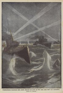 La audacísima incursión de nuestras torpederas en el puerto de Pola en la noche del 1 al 2 de noviembre de Achille Beltrame