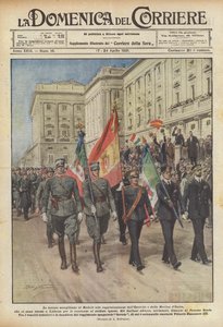 Las festivas acogidas de Madrid a las representaciones del Ejército y la Marina de Italia de Achille Beltrame
