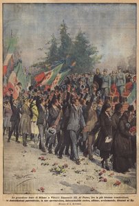 Las grandiosas fiestas de Milán a Víctor Manuel III de Achille Beltrame