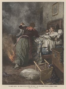 Las madres heroicas, una mujer que para salvar del fuego a sus dos hijos se quema a sí misma y muere