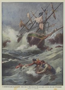 Las mortales tormentas de estos días, velero ruso de 4 mástiles destrozado en las costas inglesas