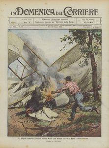 Las tragedias del aire, el aviador romano Marra cae durante un vuelo en Roma y muere quemado