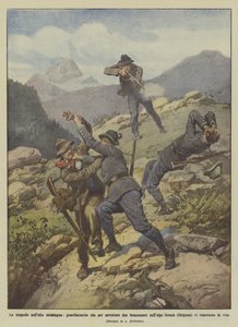 Las tragedias en alta montaña, guardabosques que para arrestar a dos cazadores furtivos en los Alpes Setsch