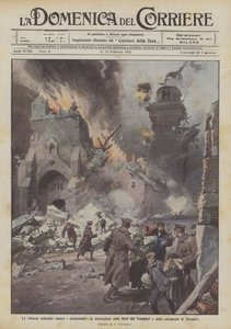Las victorias alemanas contra los monumentos, la destrucción de las torres de los Templarios y de la catedral de Nieuport