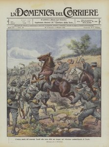 La heroica muerte del general Torelli al frente de sus tropas, en la victoriosa batalla de Tecniz