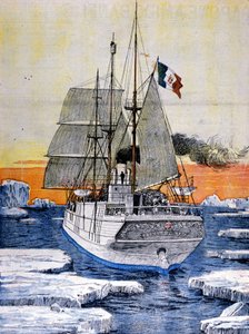 La expedición polar de Luis de Saboya, duque de los Abruzos: el barco Stella Polare en los hielos (Ilustración según una fotografía, La Domenica del Corriere, 1899) de Achille Beltrame