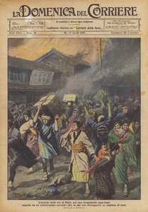 El infierno en las calles de Tokio, por una formidable explosión seguida de un violentísimo incendio