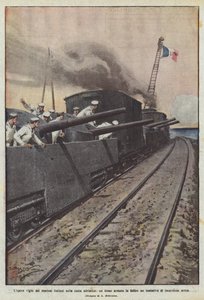La obra vigilante de los marineros italianos en la costa adriática, un tren armado frustra un intento