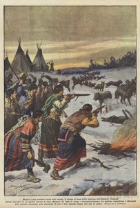 Mientras sus hombres estaban de caza, las mujeres de una tribu india de Ontario (Canadá) fueron...