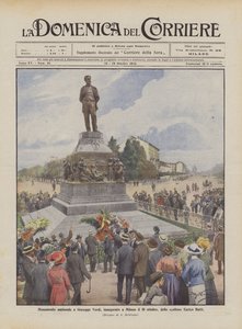 Monumento nacional a Giuseppe Verdi, inaugurado en Milán el 10 de octubre, del escultor Enrico Butti