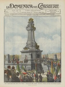 En el Xº aniversario de la muerte del Rey Humberto, inauguración de la capilla expiatoria, en Monza de Achille Beltrame