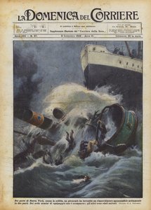 En el puerto de Nueva York, debido a la niebla, un vapor chocó con un remolcador partiéndolo de Achille Beltrame