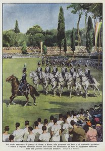 En el verde anfiteatro de la Piazza di Siena, en Roma, en presencia del Duce y de cien mil espectadores de Achille Beltrame