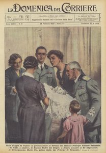 En el Palacio Real de Nápoles, la presentación a los Soberanos del recién nacido Príncipe Vittorio Emanuele