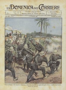 Pequeña patrulla del 20º infantería en reconocimiento en Tobruk que es engañada por señales