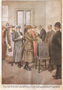 Elecciones políticas en Inglaterra: Mujeres votando por primera vez de Achille Beltrame