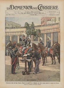 Premiación hecha por el Duque de Aosta en Nápoles a los soldados que se distinguieron por actos de valor de Achille Beltrame
