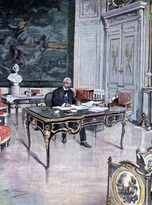 Presidente de la República Francesa Félix Faure en 1899 (Ilustración de Achille Beltrame) de Achille Beltrame