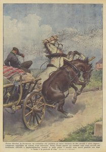 Cerca de Stendal, en Alemania, un campesino que conducía un carro tirado por dos caballos fue