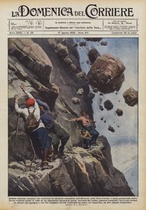 Cuatro alpinistas alsacianos que intentaban la arriesgada ascensión del Hebertet de Achille Beltrame