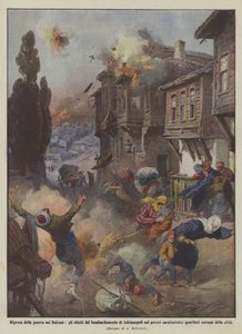 Reanudación de la guerra en los Balcanes, los efectos del bombardeo de Adrianópolis en los pobres de Achille Beltrame