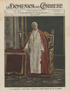 S.S. el pontífice Pío X, retrato realizado con motivo de su jubileo sacerdotal, que se está celebrando ahora