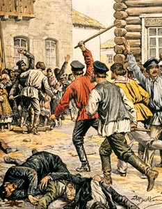 Escena de antisemitismo en Rusia de Achille Beltrame