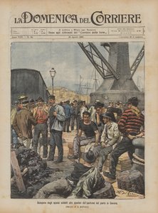 Huelga de los trabajadores encargados de descargar carbón en el puerto de Savona