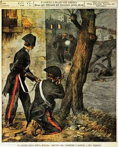 Evento de la mafia siciliana, Lucha entre carabineros y mafiosos en Trapani de Achille Beltrame