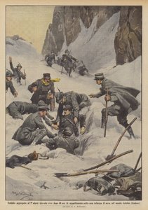 Soldado agregado al 7º alpini encontrado vivo después de 40 horas de sepultamiento bajo una avalancha de nieve de Achille Beltrame