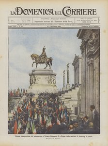Solemne inauguración del monumento a Vittorio Emanuele II en Roma, en la mañana del domingo 4 de junio