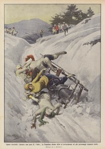 Deportes de invierno, durante una carrera de bobsleigh en Engadina algunos trineos se volcaron y altos