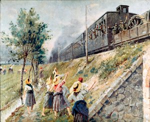 El paso del tren militar italiano de Achille Beltrame