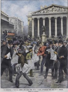 El día después de la muerte del Rey Eduardo VII. Ilustración de Achille Beltrame. Mayo de 1910. de Achille Beltrame
