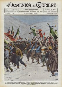 Entre una fiesta de banderas y estandartes, las filas de los estudiantes reunidos en Bardonecchia de todas partes