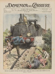Héroes humildes, un guardavía ferroviario que desafía la muerte y sufre graves daños para salvar a cuatro personas de Achille Beltrame