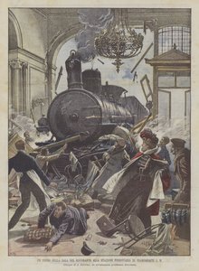 Un Tren en la Sala del Restaurante en la Estación Ferroviaria de Frankfurt de Achille Beltrame