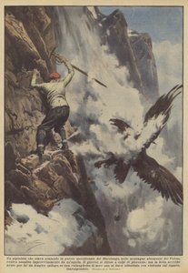 Un alpinista escalando la pared sur del Murolungo, en las montañas de Abruzos