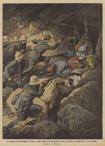 Un episodio de la batalla de Zanzur, árabes sorprendidos en una cueva donde estaban seguros