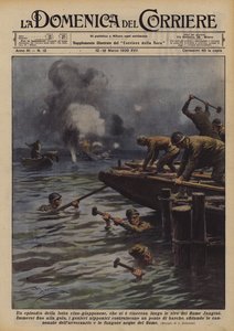 Un episodio de la lucha chino-japonesa, que se reavivó a lo largo del río Yangtsé de Achille Beltrame