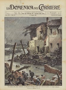 Un episodio de las últimas inundaciones, la destrucción de la fábrica Origoni por la ruptura del Lambro